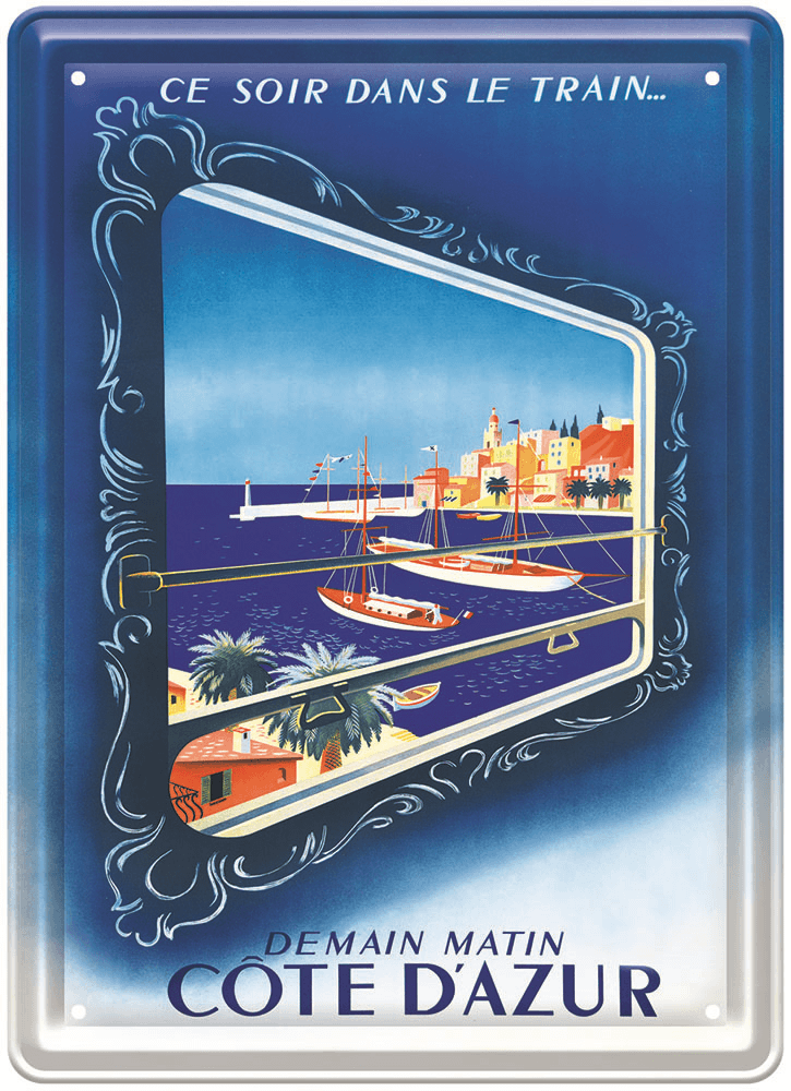 Achat Plaque en tôle voyage 20x30cm cote d'azur ance destination de voyage en gros