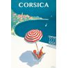 Affiche 50x70 - Sous un Parasol en Corse