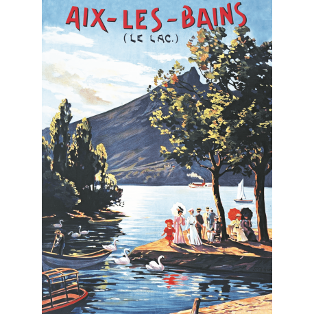 Affiche 50x70 - Balade au lac d'Aix les Bains