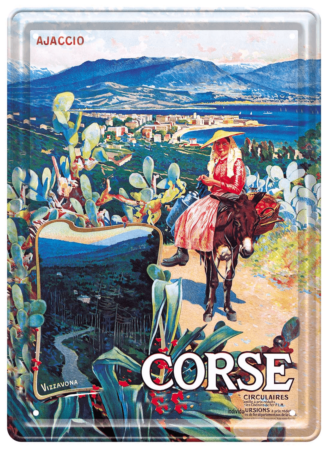 Plaque métal vintage - Corsica Drapeau