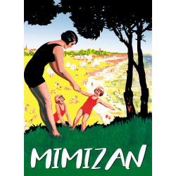 Affiche 50x70 - Vacances en famille à Mimizan