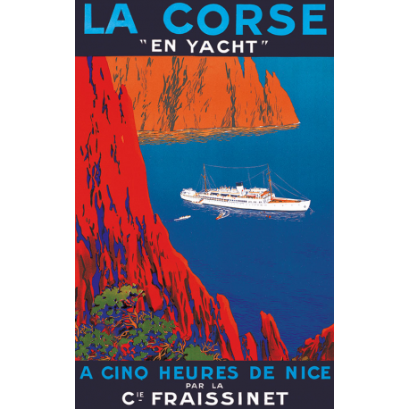 Affiche - Corse - Croisière en yacht - PLM