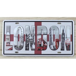 Plaque métal - London England - 15x30 en relief