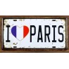 Plaque métal - I Love Paris - 15x30 en relief