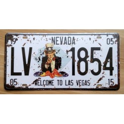 Plaque métal - Las Vegas Nevada - 15x30 en relief