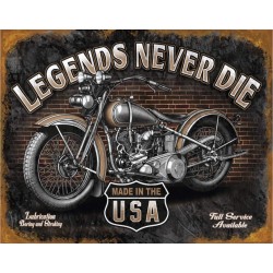 Plaque métal - Legends Never Die - 20x30 en relief