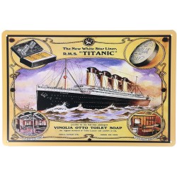 Plaque métal - Titanic Vinolia - 20x30 en relief