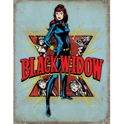 Plaque métal US - Black Widow - 30x40cm