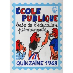 Aff. 59x79cm - Ecole publique Base de l'éducation permanente 15aine 1968