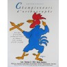 Aff. 60x79cm - Championnats d'Orthographe 1992 Coq