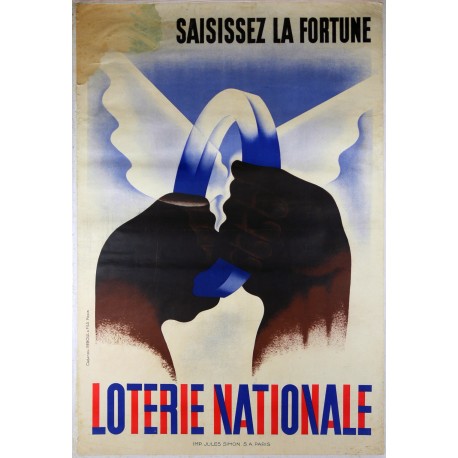 Aff. 80x119cm - Loterie Nationale Saissez la Fortune