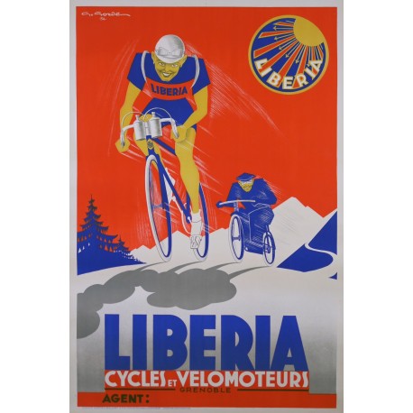 Aff. 80x119cm - Liberia Cycles et Vélomoteurs