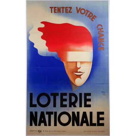 Aff. 78x118cm - Tentez votre chance Loterie Nationale