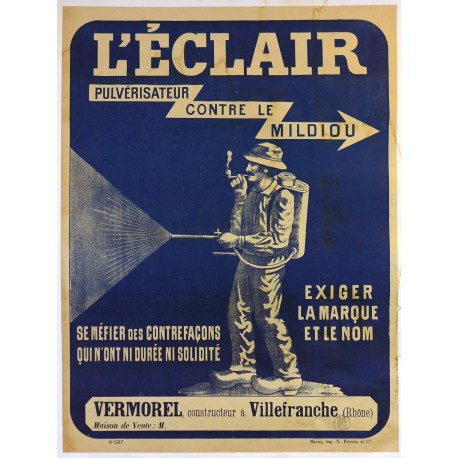 Aff. 59x79cm - L'Eclair Publvérisateur contre le mildiou