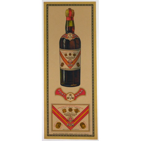 Aff. 30x79cm - Rum Port Anna Membre des jurys expositions universelles