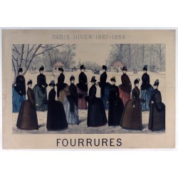 Aff. 74x52cm - Fourrures Paris Hiver 1887-1888