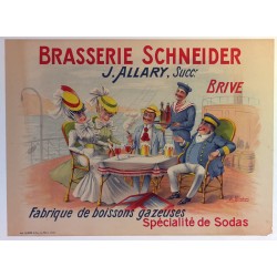 Aff. 82x60cm - Brasserie Schneider Brive Fabrique de boissons gazeuses
