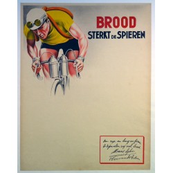 Aff. 50x64cm - Brood Sterkt de Spieren Pays-Bas (Cycliste)