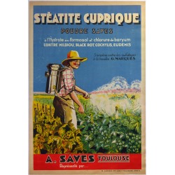 Aff. 79x119cm - Stèatite Cuprique Poudre Saves (Pesticide)