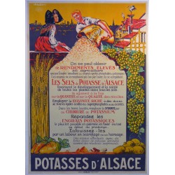 Aff. 78x113cm - Potasse d'Alsace Sels de Potasse Rendements Elevés