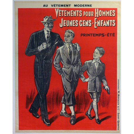 Aff. 79x98cm - Au Vetement Moderne Vetements pour hommes