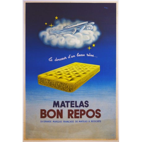 Aff. 79x117cm - Matelas Bon Repos La douceur d'un bon rêve