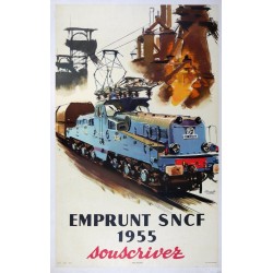 Aff. 61x99cm - Emprunt SNCF 1955