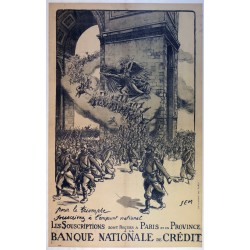 Aff. 79x112cm - Pour le triomphe souscrivez à l'emprunt national Banque Nationale de Crédit