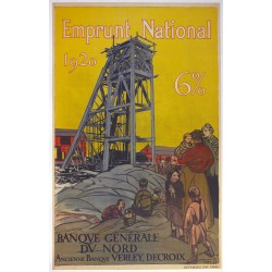 Aff. 74x114cm - Emprunt National 1920 Banque générale du Nord