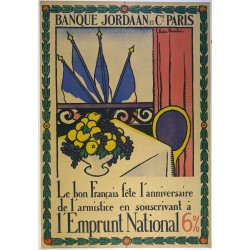 Aff. 73x105cm - Banque Jordaan et Cie Paris Emprunt National