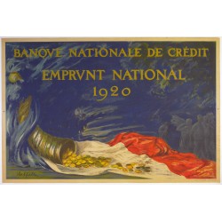 Aff. 115x76cm - Banque Nationale de Crédit Emprunt National 1920