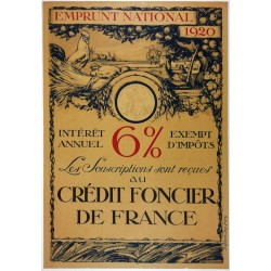 Aff. 75x108cm - Emprunt National 1920 Crédit Foncier de France