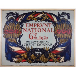 Aff. 115x80cm - Emprunt National 6% Crédit Lyonnais 1920