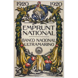 Aff. 77x118cm - Banco National Ultra Marino 1920