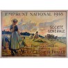 Aff. 110x76cm - Emprunt National 1918 Société Générale "La Douce Terre de France"