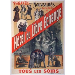 Aff. 74x104cm - Théatre des nouveautés Hotel du libre échange