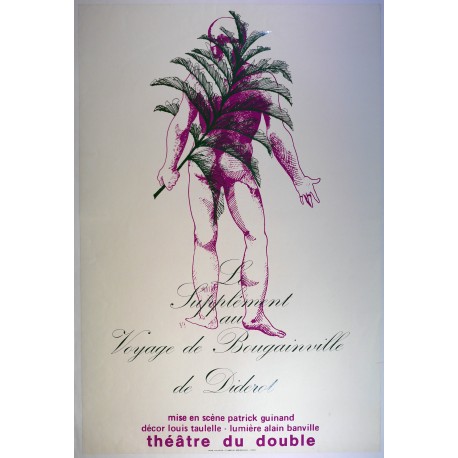 Aff. 79x119cm - Supplément au Voyage de Bougainville de Diderot Théatre du Double