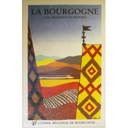 Aff. 57x87cm - La Bourgone Une Tradition de Progrès