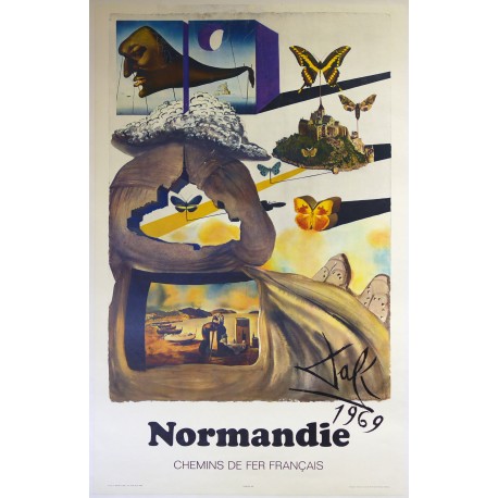 Aff. 62x97cm - Chemins de fer français Normandie