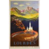 Aff. 61x96,5cm - SNCF Lourdes 1951