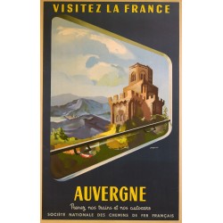 Aff. 62,5x99,5cm - SNCF Visitez la France Auvergne