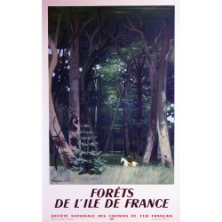 Aff. 60,5x96,5cm - SNCF Forêts de l'Ile de France