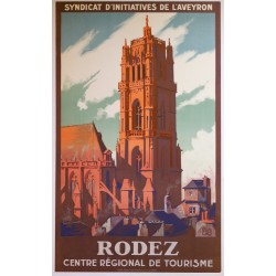 Aff. 60,5x99cm - Rodez Syndicat d'initiatives de l'Aveyron
