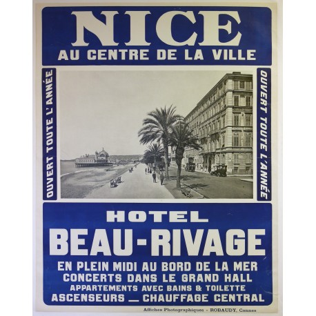 Aff. 75,5x98,5cm - Nice Affiche photographique Hotel Beau-Rivage