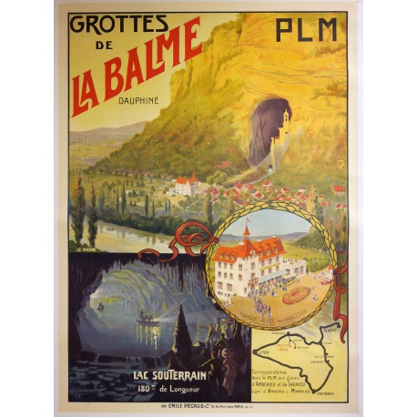 Aff. 77,5x107cm - PLM Les grottes de la Balme