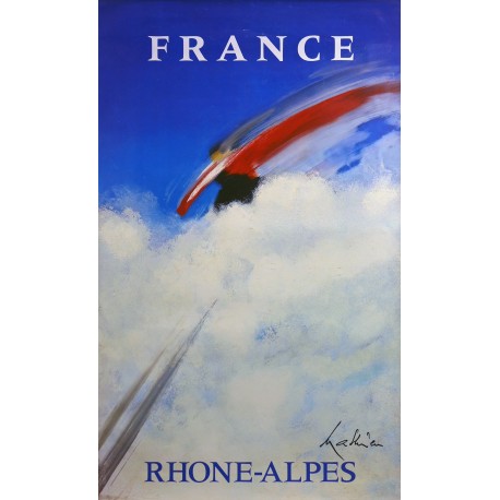 Aff. 60x99cm - France Rhone-Alpes Ski