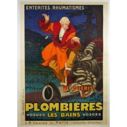 Aff. 75x106cm - Plombières les Bains Entérites Rhumatismes