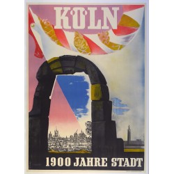 Aff. 59x83cm - Allemagne Köln Cologne 1900 Jahre Stadt