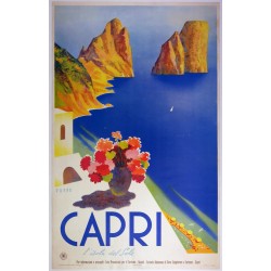 Aff. 61x98cm - Italie Capri Isola del Sol