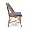 Chaise en Rotin - Lyon Carrés Bleu Marine/Blanc